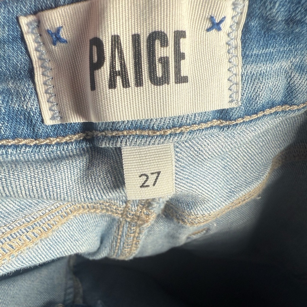 PAIGE Brigitte Light Blue Jeans size 27 WJ986 Suri Destructed boyfriend - Picture 3 of 9